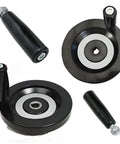 Revolving Steel Machine Handle M10 Thread Black Lathe Handle With Nut Hand Wheel Accessory for lathes and milling machines