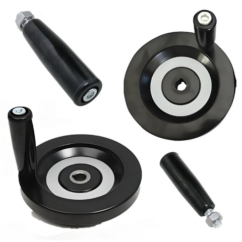 Revolving Steel Machine Handle M10 Thread Black Lathe Handle With Nut Hand Wheel Accessory for lathes and milling machines
