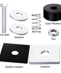 Unistrut Trolley Limit Hardware For 1-5/8 Inch Strut Channel with rubber gasket, spring washer, bolt, and nut components visible.