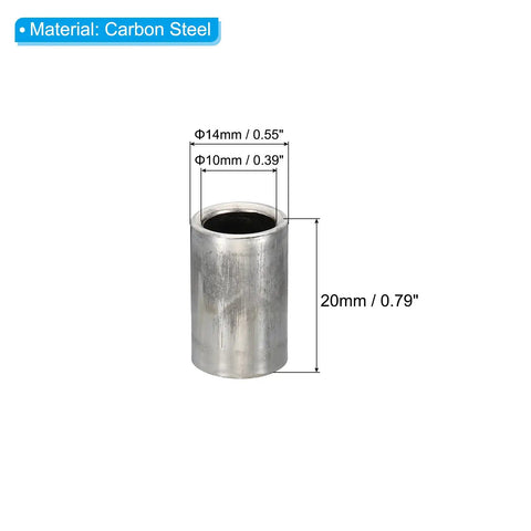 Six Pack M10 Steel Spacers 10mm ID 14mm OD 20mm Length Heavy Duty Carbon Steel Standoff For 2 Inch Or M10 Bolts Durable Metal Spacers