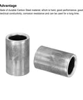 Six Pack M10 Steel Spacers 10mm ID 14mm OD 20mm Length Heavy Duty Carbon Steel Standoff for 2 Inch or M10 Bolts, side view