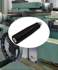 Two Pack M10 Revolving Hand Knob With Plastic Housing And Metal Nut For Lathe Tailstock Table Saw, shown in machinery setup