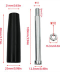 Two Pack M10 Revolving Hand Knob With Plastic Housing And Metal Nut For Lathe Tailstock Table Saw, showing dimensions and components