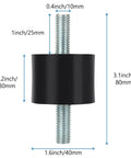 8 Piece M10 Rubber Isolation Mounts 40x30mm Double Studs Anti Vibration Shock Absorber Mounts With Size Annotations