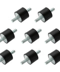 8 Piece M10 Rubber Isolation Mounts 40x30mm Double Studs Anti Vibration Shock Absorber Mounts For Air Compressors Garage Motors And Diesel Engines