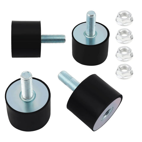 Reduce vibration and noise while protecting your equipment with a four pack of 40x30mm M10 rubber isolator mounts, includes bolts.