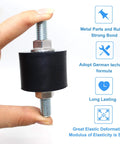 M10 40x30 Mm Rubber Isolator Mounts With Double Studs And 8 Locknuts, Zinc Coated Steel, held between fingers