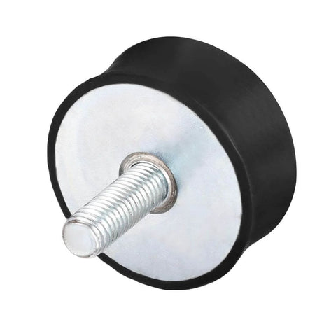 M10 Rubber Mounts Vibration Isolators Shock Absorbers For Motors And Machinery, Heavy Duty, Male Thread, Black, Front View