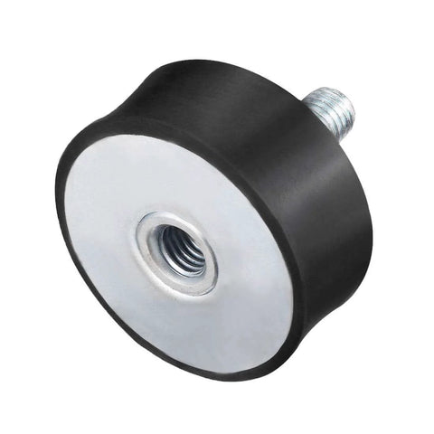 M10 Rubber Mounts Vibration Isolators Shock Absorbers For Motors And Machinery, Heavy Duty, Male Threads, Black, Side View