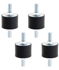 4 Pack M10 Rubber Mounts With Dual Studs 28x40x30mm Heavy Duty Easy Install Anti Vibration Shock Absorbers Isolators With M10 Locking Nuts For Cars Boats Motors Generators And Compressors