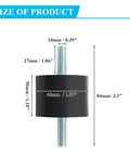 Four Pcs M10 Rubber Shock Absorber Anti Vibration Isolator Mounts For Diesel Engines Harvester And Generator Durable Noise Dampening Heavy Duty Engine Mounts For Smooth Operation, dimensions shown.