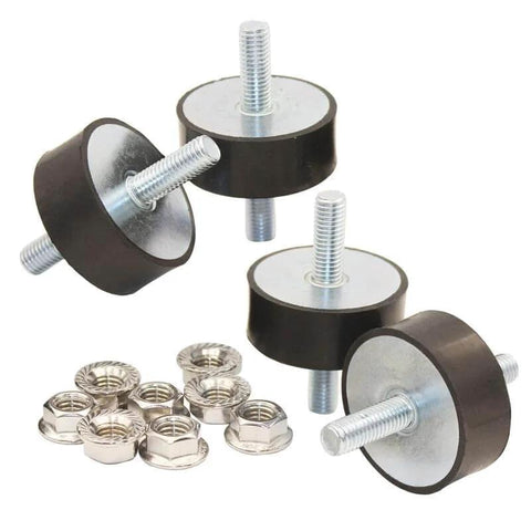 M10 Rubber Vibration Isolator Mounts Double Stud Shock Absorber Anti Vibration Silent Blocks For Cars Boats Motors Compressors Pumps 4 Pieces With 8 Lock Nuts