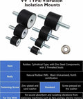 M10 Rubber Vibration Isolator Mounts Double Stud Shock Absorber Anti Vibration Silent Blocks For Cars Boats Motors Compressors Pumps 4 Pieces With 8 Lock Nuts
