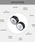 M10 Rubber Mounts Vibration Isolators Shock Absorbers For Motors And Machinery, Heavy Duty, Male And Female Threads, Black