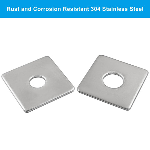10 Pack M10 Square Bearing Plate Washers 304 Stainless Steel Heavy Duty Flat Spacers For Even Load Distribution And Enhanced Stability