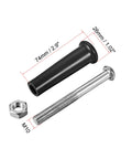 M10x50mm Threaded Revolving Handle Knobs 2 Pack Clamping Handles, showing black knob and threaded metal rod with dimensions