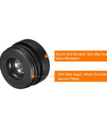 Close-up of 4 Pack Plastic Threaded Tube Inserts With M10 Thread For 38mm Round Tubes, black durable non-slip plug.