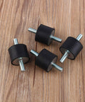 M10 Rubber Vibration Isolator Mounts 40x30 for Air Compressor Pumps, anti vibration shock damper, four mounts on wood surface