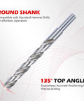 Round shank drill bit with 135-degree tip for M10x1.0 Metric Thread Repair Kit with Stainless Steel Inserts 12.7mm Long