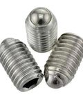 Close-up of Stainless Steel M10 x 16mm Hex Socket Spring Ball Point Grub Screws SUS304 10 Pieces Inner Hex Drive Rust Resistant