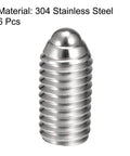 Close-up of Ball Point Set Screws M10 X 20mm 304 Stainless Steel Ball Plunger Hex Socket Drive Screw Set 6 Pieces