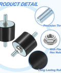 Durable M10 x 27mm rubber vibration mounts with 40x50mm cylindrical isolators and zinc plated hardware, 2 mounts and 4 nuts