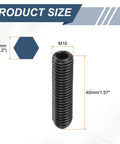 5 Pack M10 X 40mm Screw Thread Ball Plungers With Hex Socket High Carbon Steel, shown in detailed product size dimensions.