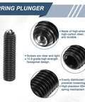 5 Pack M10 X 40mm Screw Thread Ball Plungers With Hex Socket High Carbon Steel Spring Plungers For Lubrication And Pneumatic Tools