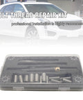 M11 x 1.5 Head Bolt Thread Repair Kit With Wire Thread Inserts displayed in a storage case for Kia Isuzu Honda Toyota Hyundai Cadillac