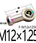Built Tough Ball Bearing Rod End Joint With Internal Thread Metric Female Cylinder Fisheye Connector M12x1.25, CNC Use