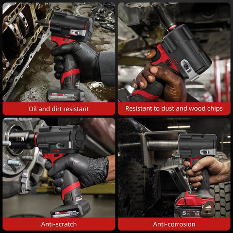 Protect your M12 FUEL Stubby Wrench with a rugged rubber boot cover that cushions the nose and grip, sealing out water, oil, dust and impacts