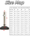 Heavy duty M12x50mm leveling feet deliver 2.83 inch height and 880 lb capacity, adjustable swivel rubber feet with size chart