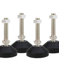 Heavy duty M12x50mm leveling feet deliver 2.83 inch height and 880 lb capacity, adjustable swivel rubber feet for stable leveling of tables, shelves, workbenches, cabinets and machines (4 pieces).