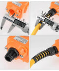 M12 Waterproof Cable Gland IP68 Nylon Joint with Strain Relief fitted with cables and locknut, 4 views showing installation