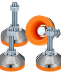 Tough As Nails M12 Thread Leveling Feet With 2.28 In Diameter Base Adjustable Swivel Levelers For Furniture Stainless Steel Chrome 4 Pack