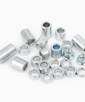 22 Pieces M12 Industrial Steel Spacer Sleeve Bushings Kit For 12mm Axle With 12 Lengths and M12 Lock Nut, 316 Stainless Steel