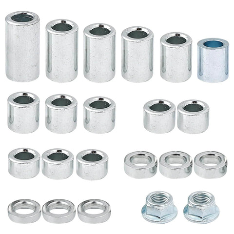 22 Pieces M12 Industrial Steel Spacer Sleeve Bushings Kit For 12mm Axle With M12 Lock Nut 316 Stainless Steel Rust Resistant