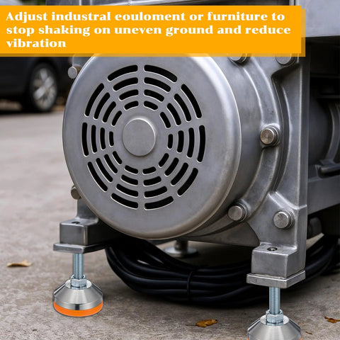 Tough As Nails M12 Thread Leveling Feet With 2.28 In Diameter Base Adjustable Swivel Levelers for Machinery Stabilization on Uneven Floor