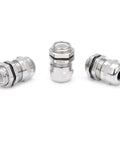 Three M12x1.5 Metal Waterproof Cable Gland Set showing adjustable connectors for 3-6.5mm cables, rugged design, pack of 10 for machinery and controls.
