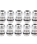 Pack of 10 M12x1.5 Metal Waterproof Cable Gland Set, Adjustable Connector For 3-6.5mm Cables, front view.