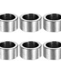 Six Pack M14 Stainless Steel Spacers Unthreaded Round Standoff Bushings For Screws And Bolts, 9/16 Inch Inner Diameter, plain silver finish.