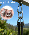2 Pack M15 Double Sheave Pulley Block installed with 304 Stainless Steel Lifting Crane Swivel Hook and Wire Rope
