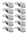 10Pcs M15 Pulley Block 304 Stainless Steel Heavy Duty Traction Wheel Single/Double Wheel Lifting Rope Block(Double)