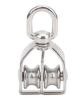 10Pcs M15 Pulley Block 304 Stainless Steel Heavy Duty Traction Wheel Single/Double Wheel Lifting Rope Block(Double) close-up