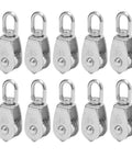 10Pcs M15 Pulley Block 304 Stainless Steel Heavy Duty Traction Wheel Single/Double Wheel Lifting Rope Block Wholesale(Single)