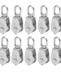 10Pcs M15 Pulley Block 304 Stainless Steel Heavy Duty Traction Wheel Single/Double Wheel Lifting Rope Block(Single)
