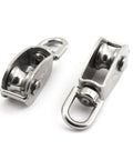 2-Pack M15 Single Pulley Block Stainless Steel Heavy Duty Hardware Single Wheel Swivel Rigging Lifting Wheel Fixed Pulley for Wire Rope Loading 35kg