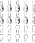 10Pcs M15 Single Pulley Block, 304 Stainless Steel Wire Rope Pulley, Lifting Pulley with 10 Spring Snap Hooks for Hanging and Lifting