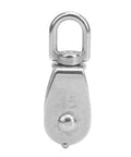 Front view of 10Pcs M15 Pulley Block 304 Stainless Steel Heavy Duty Traction Wheel Single/Double Wheel Lifting Rope Block(Single).
