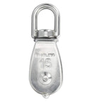 M15 Single Pulley Snatch Block With Swivel Hook For Lifting And Crane Hoisting, 304 Stainless Steel Corrosion Resistant, front view